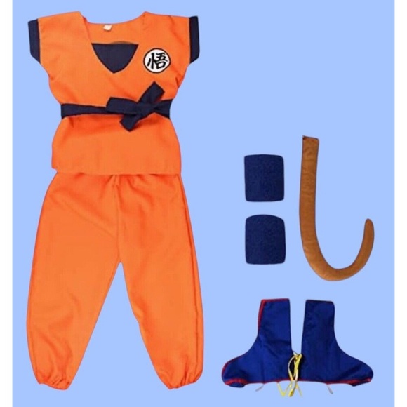 Super Saiyan Goku Dragon Ball Z Costume Orange Anime Jumpsuit Cosplay - Picture 2 of 5